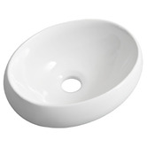 Braxton Home Cove 410mm Gloss White Oval Ceramic Above Counter Basin