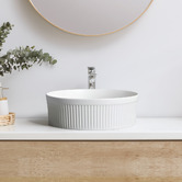 Braxton Home Cove 360mm Matte White Round Ceramic Above Counter Basin