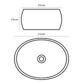 Braxton Home Cove 410mm Gloss White Oval Ceramic Above Counter Basin