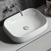 Braxton Home Cove 610mm Gloss White Ceramic Above Counter Basin