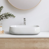 Braxton Home Cove 610mm Gloss White Ceramic Above Counter Basin