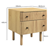 Braxton Home Millie 2 Drawer Bedside Table