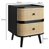 Braxton Home Francia Rattan Bedside Table