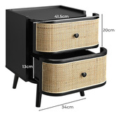 Braxton Home Francia Rattan Bedside Table