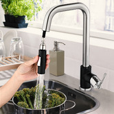 Braxton Home Anita Chrome Square Gooseneck Pull-Out Kitchen Sink Mixer