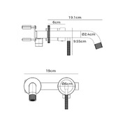 Braxton Home Lakshmi 180mm Bath/Basin Wall Mixer Set