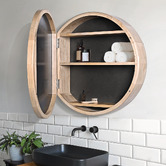 Braxton Home Zali 600mm Round Mirrored Shaving Cabinet