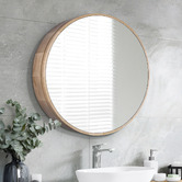 Braxton Home Zali 600mm Round Mirrored Shaving Cabinet