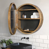 Braxton Home Zali 600mm Round Mirrored Shaving Cabinet