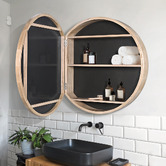 Braxton Home Zali 800mm Round Mirrored Shaving Cabinet