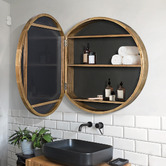 Braxton Home Zali 800mm Round Mirrored Shaving Cabinet