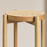 Braxton Home 45cm Blanche Rubberwood &amp; Rattan Bar Stools