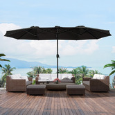 Braxton Home 4.6m Hiraiya Market Umbrella with Base