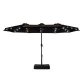 Braxton Home 4.6m Hiraiya Solar-Lighted Market Umbrella with Base