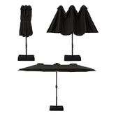Braxton Home 4.6m Hiraiya Solar-Lighted Market Umbrella with Base