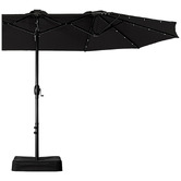 Braxton Home 4.6m Hiraiya Solar-Lighted Market Umbrella with Base