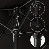 Braxton Home 4.6m Hiraiya Solar-Lighted Market Umbrella with Base