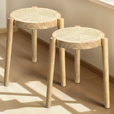 Braxton Home 45cm Ellis Rubberwood &amp; Rattan Bar Stools
