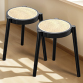 Braxton Home 45cm Ellis Rubberwood &amp; Rattan Bar Stools