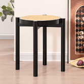 Braxton Home 45cm Blanche Rubberwood &amp; Rattan Bar Stools