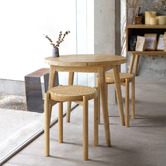 Braxton Home 45cm Blanche Rubberwood &amp; Rattan Bar Stools