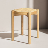 Braxton Home 45cm Blanche Rubberwood &amp; Rattan Bar Stools