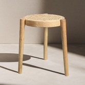 Braxton Home 45cm Ellis Rubberwood &amp; Rattan Bar Stools