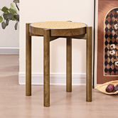 Braxton Home 45cm Blanche Rubberwood &amp; Rattan Bar Stools