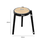 Braxton Home 45cm Ellis Rubberwood &amp; Rattan Bar Stools