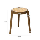 Braxton Home 45cm Ellis Rubberwood &amp; Rattan Bar Stools