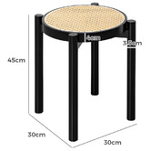 Braxton Home 45cm Blanche Rubberwood &amp; Rattan Bar Stools