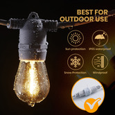 Braxton Home Warm White LED Outdoor Festoon Lights