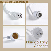 Braxton Home Warm White LED Outdoor Festoon Lights