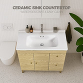Braxton Home Callum 900mm Oak Freestanding Single Vanity with Ceramic Countertop