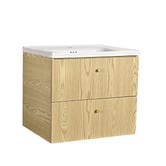 Braxton Home Callum 600mm Oak Wall Hung Single Vanity with Ceramic Countertop