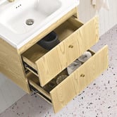Braxton Home Callum 600mm Oak Wall Hung Single Vanity with Ceramic Countertop