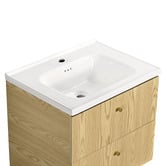 Braxton Home Callum 600mm Oak Wall Hung Single Vanity with Ceramic Countertop