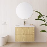 Braxton Home Callum 600mm Oak Wall Hung Single Vanity with Ceramic Countertop