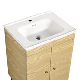 Braxton Home Callum 600mm Oak Freestanding Single Vanity with Ceramic Countertop