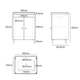Braxton Home Callum 600mm Oak Freestanding Single Vanity with Ceramic Countertop