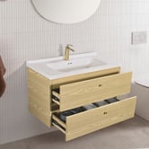 Braxton Home Callum 900mm Oak Wall Hung Single Vanity with Ceramic Countertop