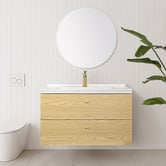 Braxton Home Callum 900mm Oak Wall Hung Single Vanity with Ceramic Countertop
