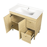 Braxton Home Callum 900mm Oak Freestanding Single Vanity with Ceramic Countertop