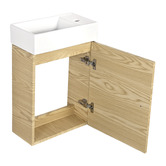 Braxton Home Callum 400mm Oak Wall Hung Small Space Single Vanity with Ceramic Countertop
