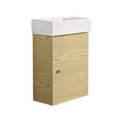 Braxton Home Callum 400mm Oak Wall Hung Small Space Single Vanity with Ceramic Countertop
