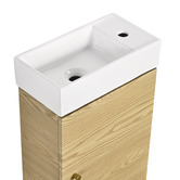 Braxton Home Callum 400mm Oak Wall Hung Small Space Single Vanity with Ceramic Countertop