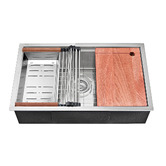 Braxton Home Orly Single Stainless Steel Kitchen Sink &amp; Accessories Package