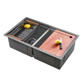 Braxton Home Orly Double Stainless Steel Kitchen Sink &amp; Accessories Package