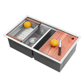 Braxton Home Orly Double Stainless Steel Kitchen Sink &amp; Accessories Package