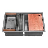 Braxton Home Orly Double Stainless Steel Kitchen Sink &amp; Accessories Package